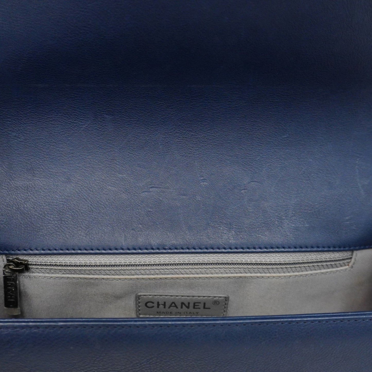 Chanel Blue Leather Boy
