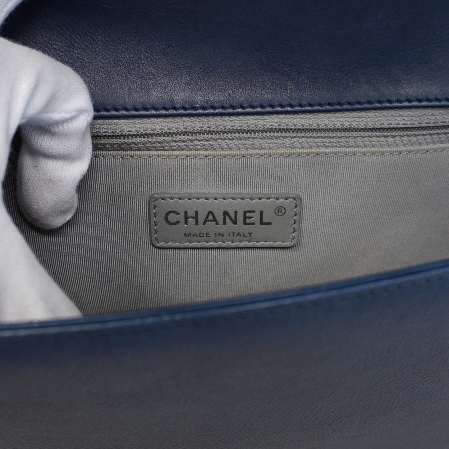 Chanel Blue Leather Boy