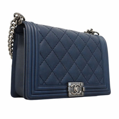 Chanel Blue Leather Boy
