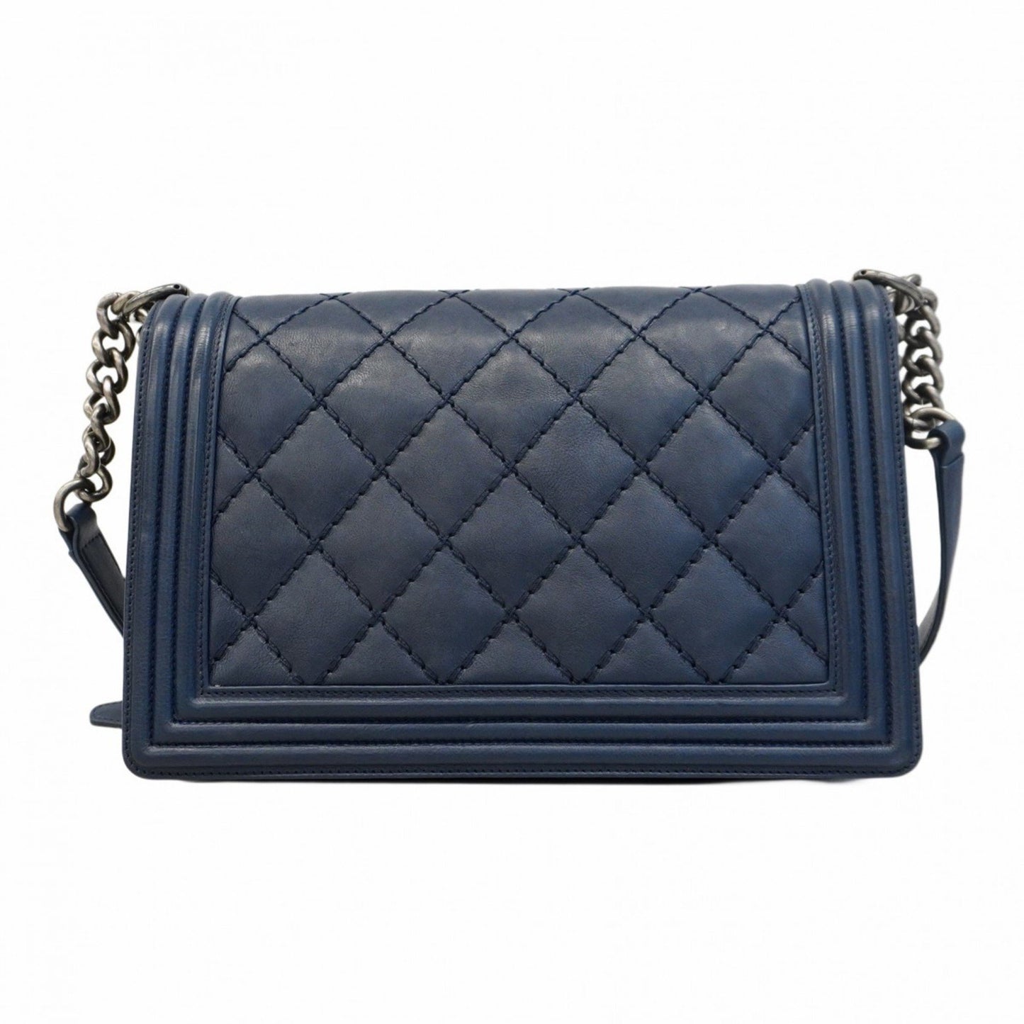 Chanel Blue Leather Boy