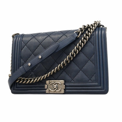 Chanel Blue Leather Boy