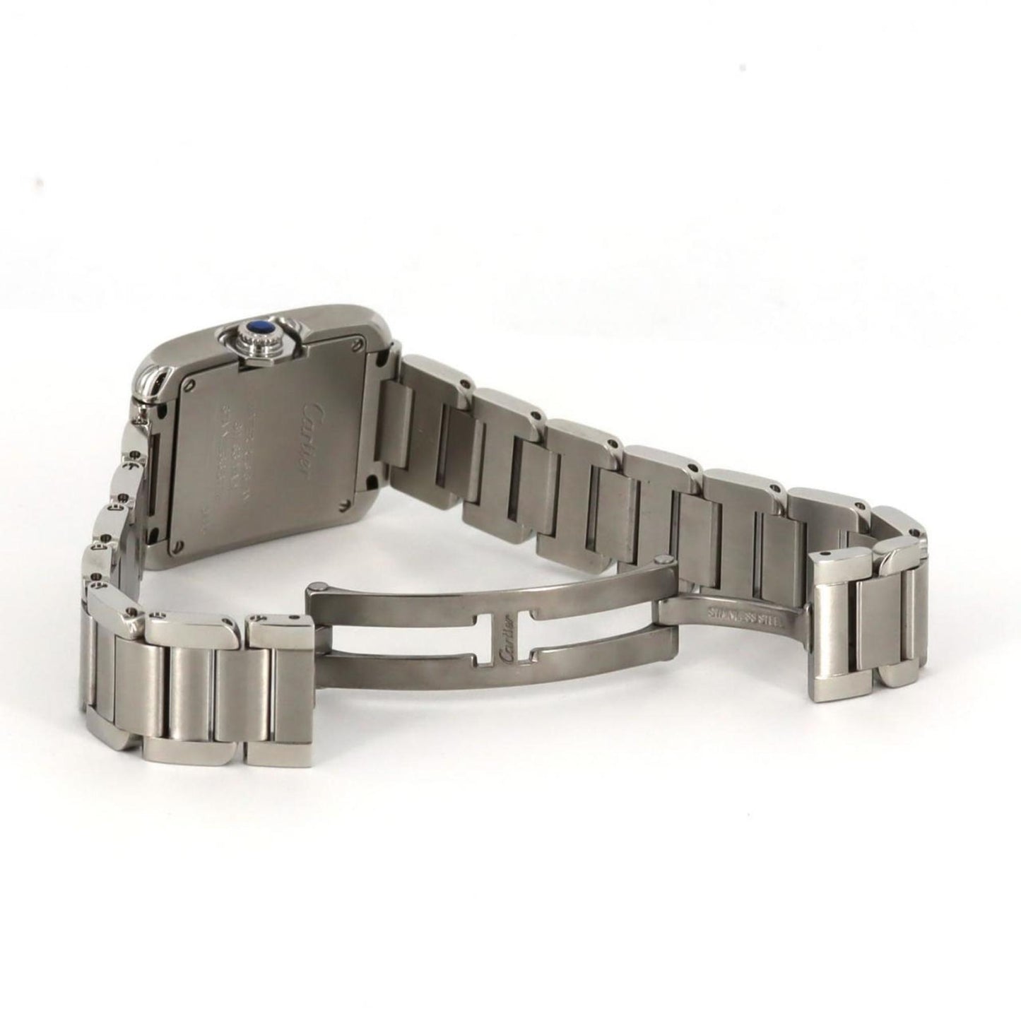 Cartier Silver Steel Tank Anglaise