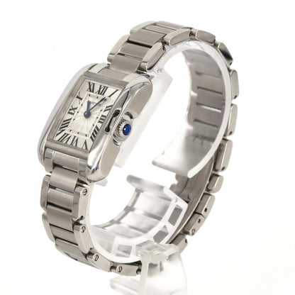 Cartier Silver Steel Tank Anglaise