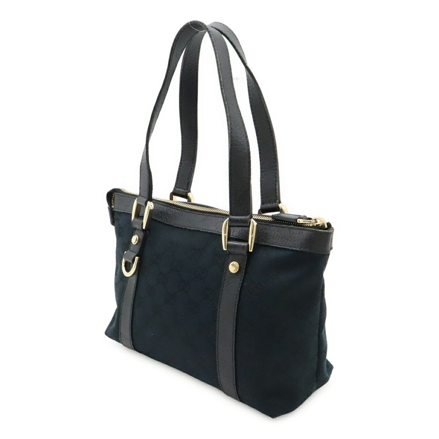Gucci Black Canvas, Leather Gg Canvas