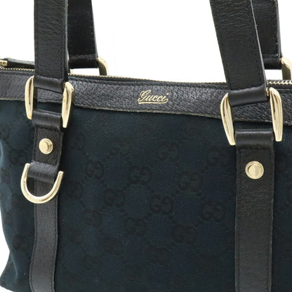 Gucci Black Canvas, Leather Gg Canvas
