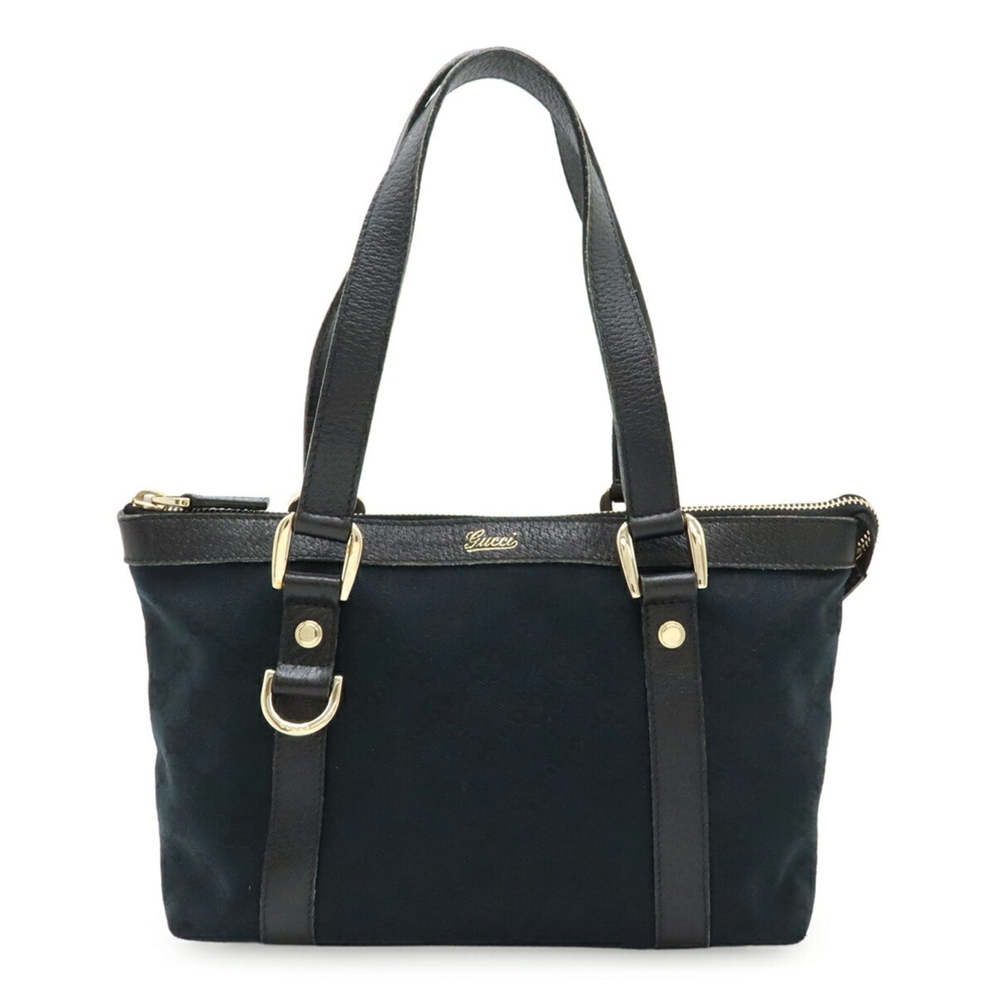Gucci Black Canvas, Leather Gg Canvas