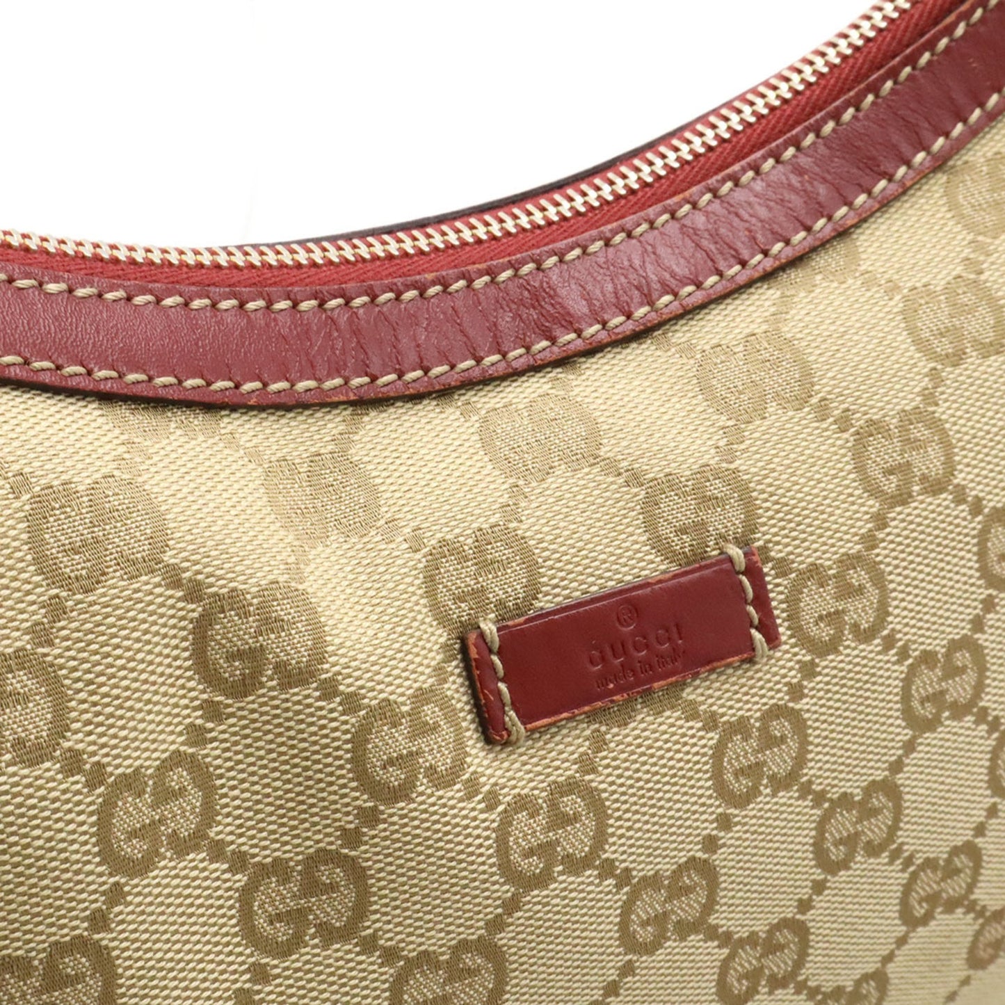 Gucci Brown Canvas, Leather Gg Canvas