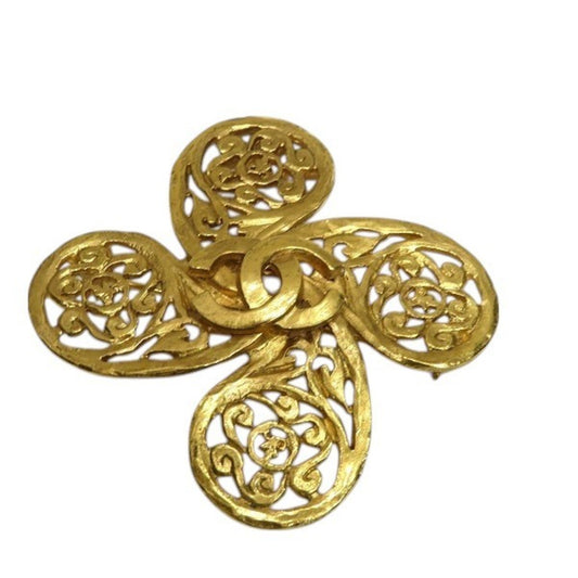 Chanel Gold Gold Plated Coco Mark