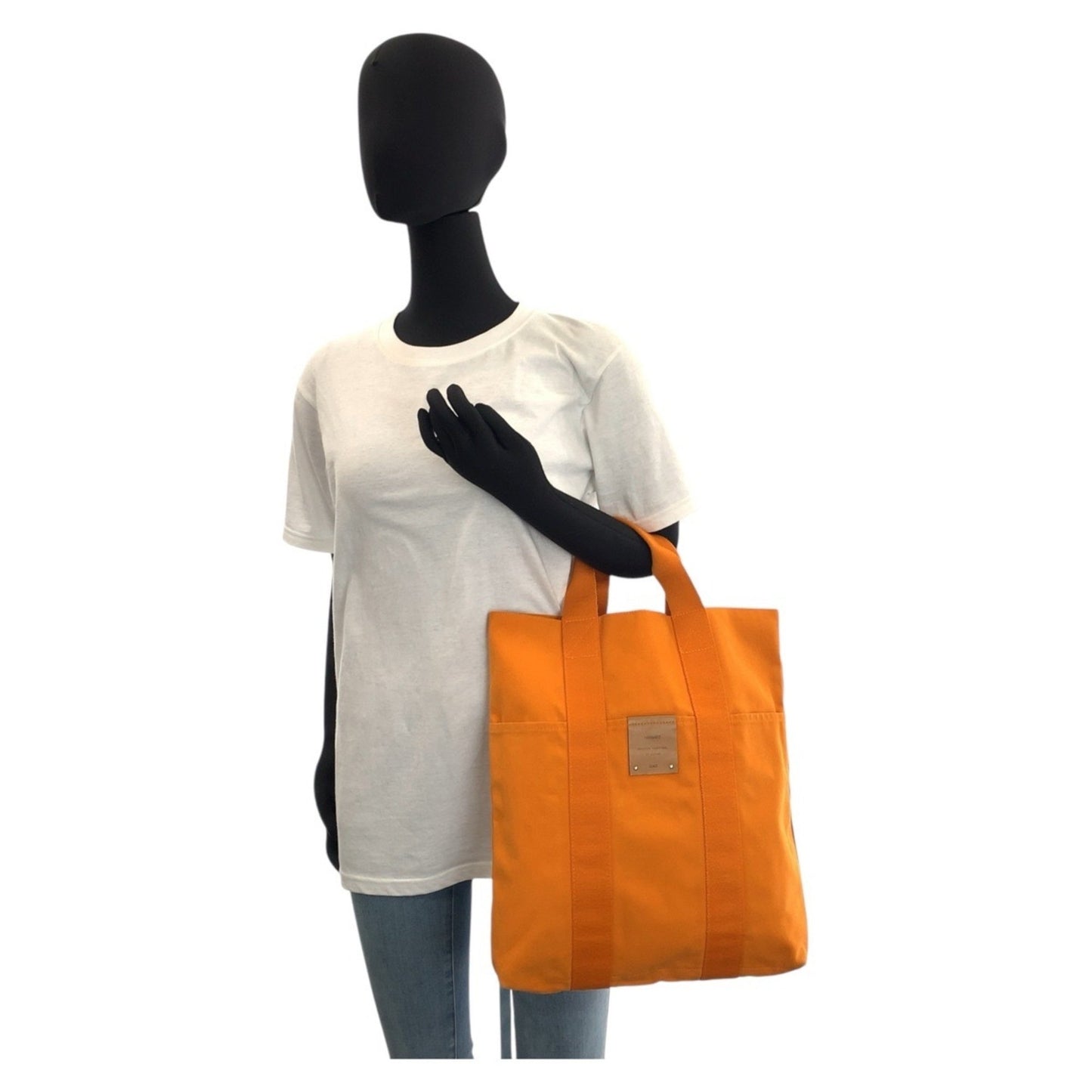 Hermès Orange Canvas Fourre Tout
