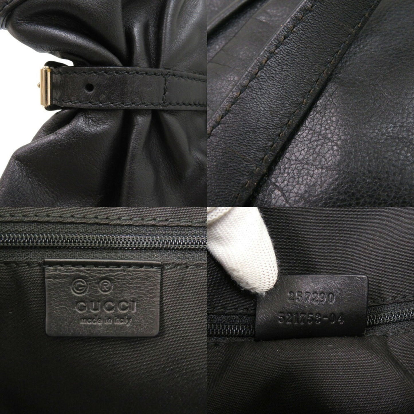 Gucci Black Leather Guccissima