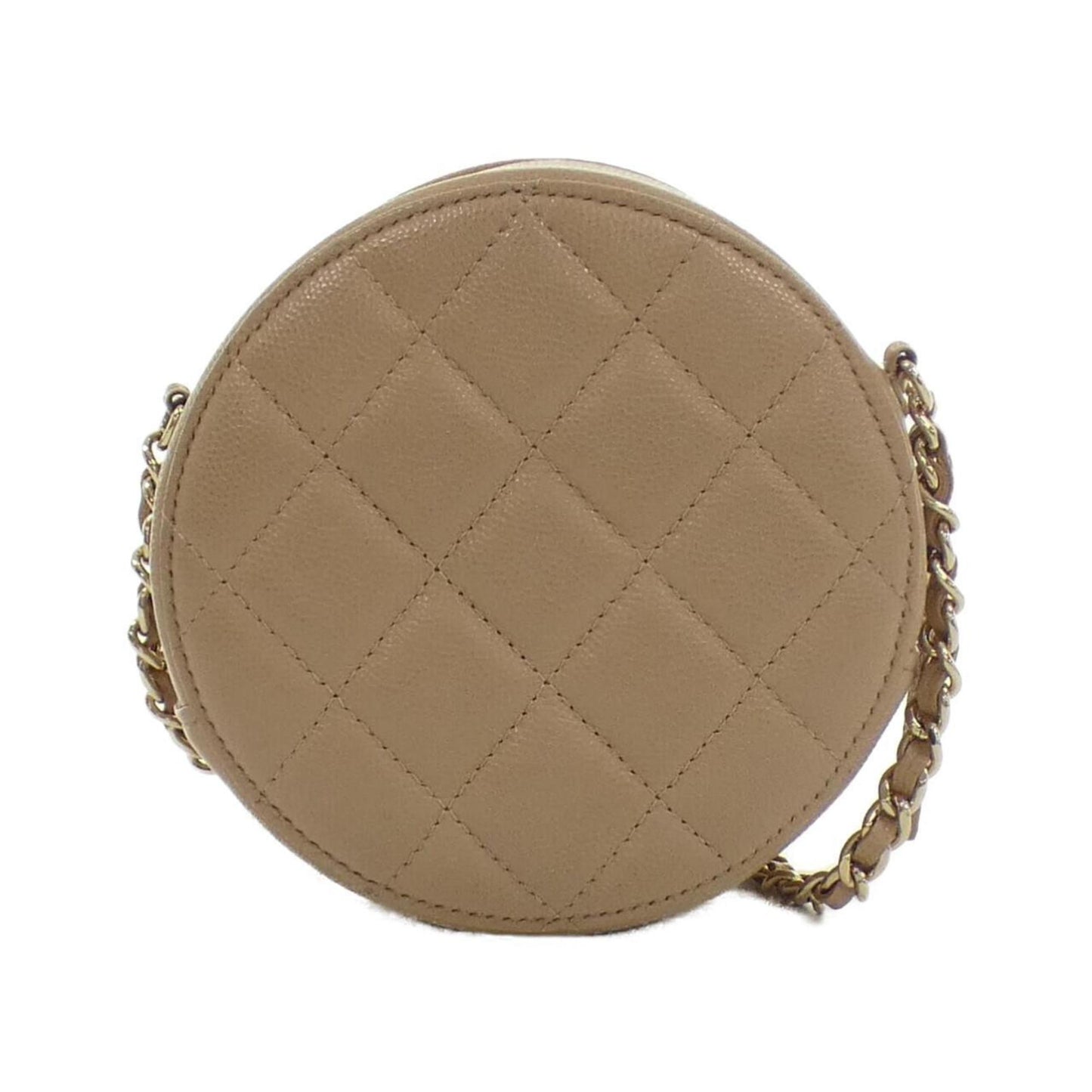 Chanel Brown Leather Round Mini