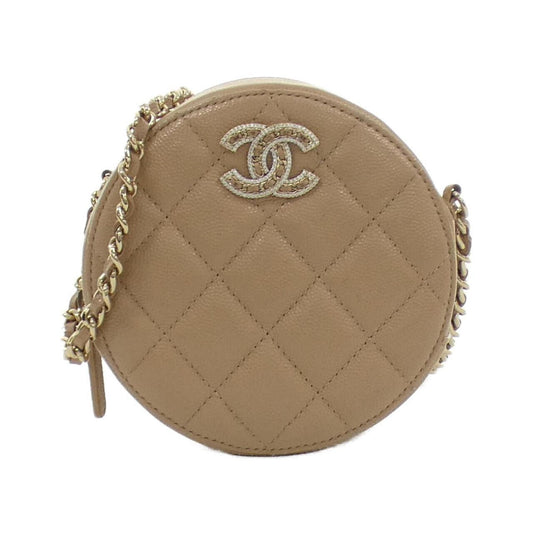 Chanel Brown Leather Round Mini