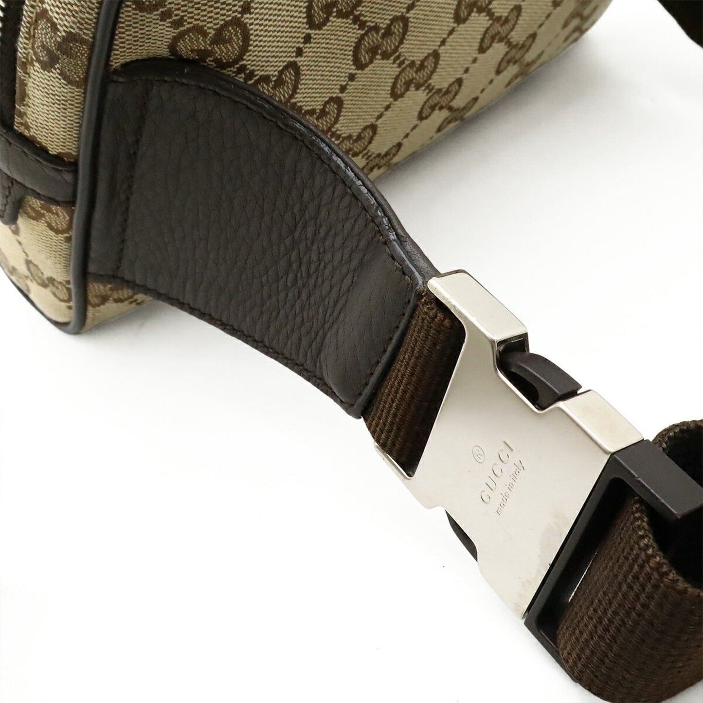 Gucci Brown Canvas, Leather Gg Canvas