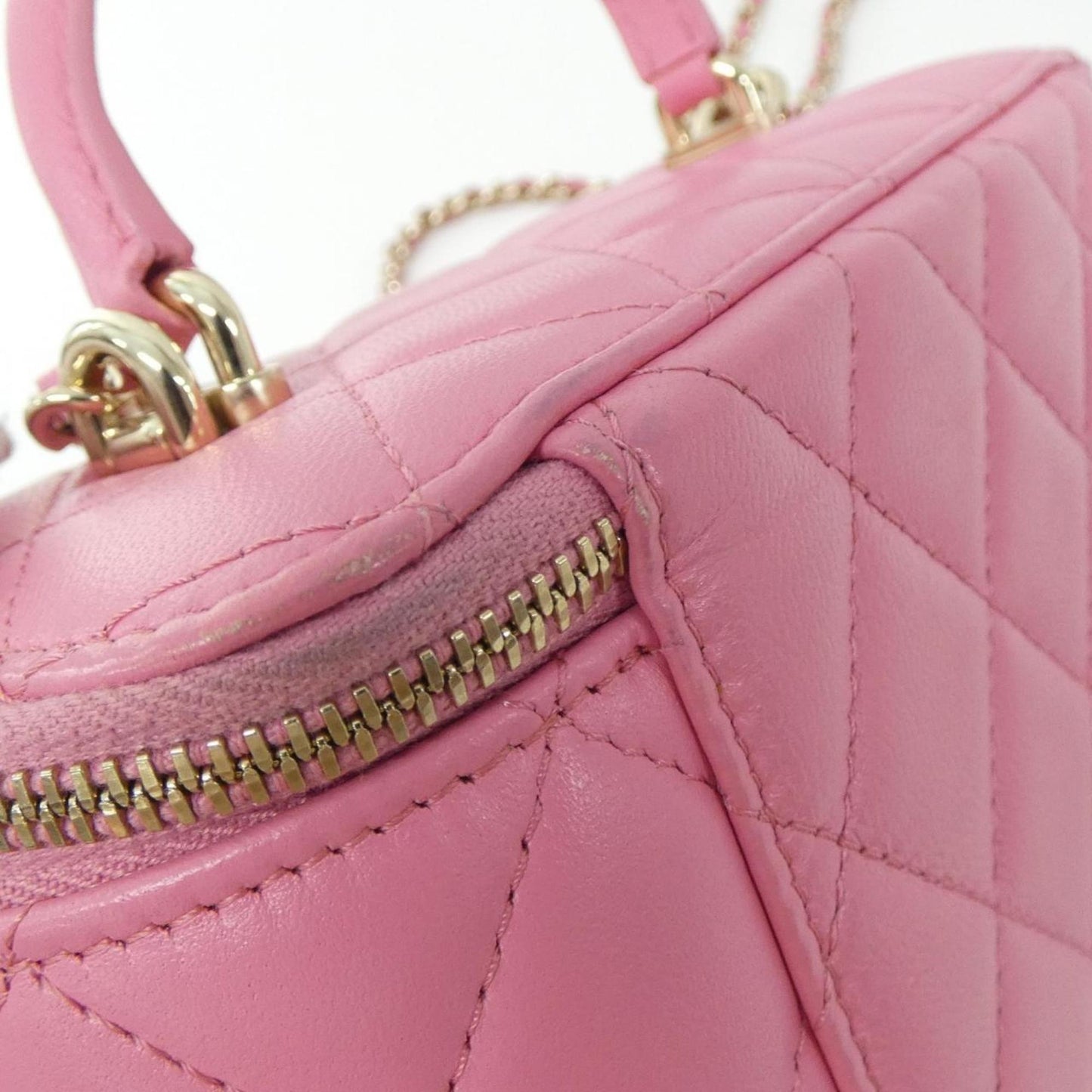 Chanel Pink Leather Vanity