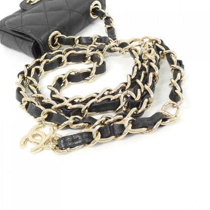 Chanel Black Leather Wallet On Chain
