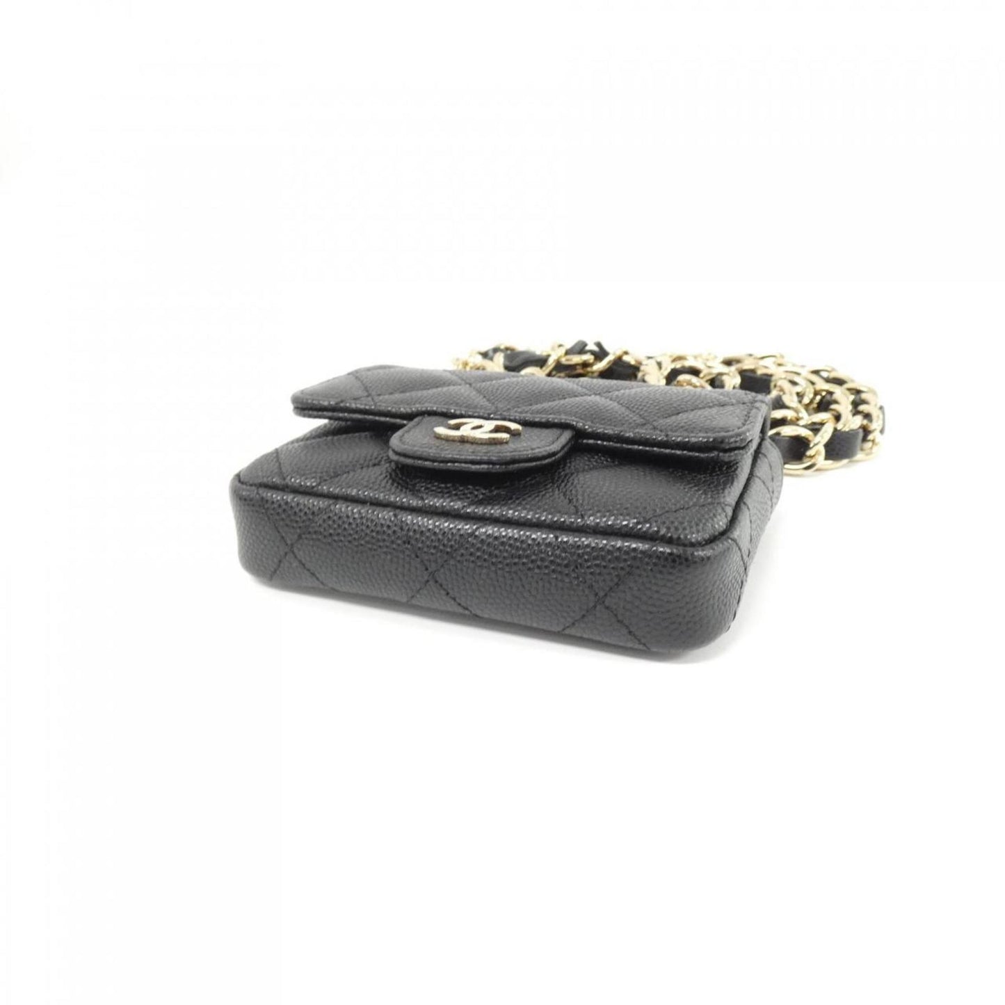 Chanel Black Leather Wallet On Chain