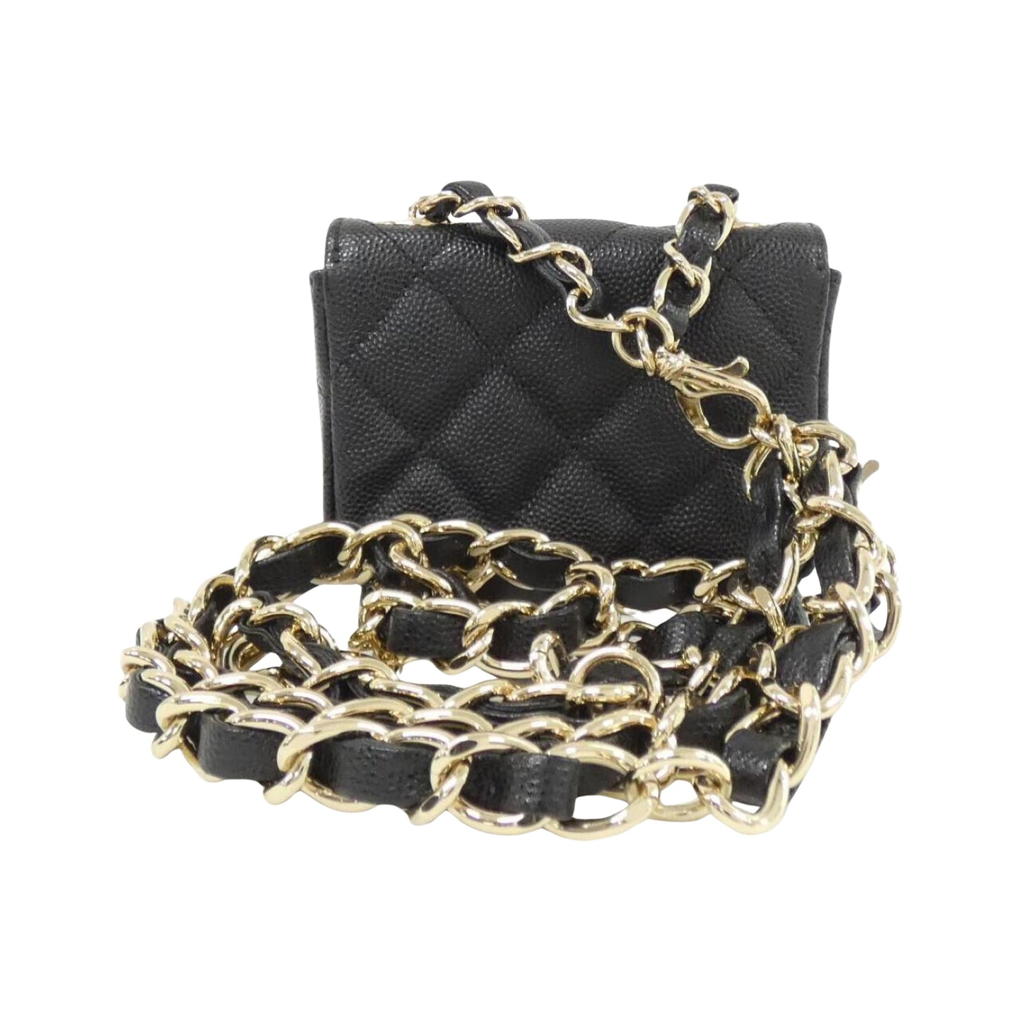 Chanel Black Leather Wallet On Chain