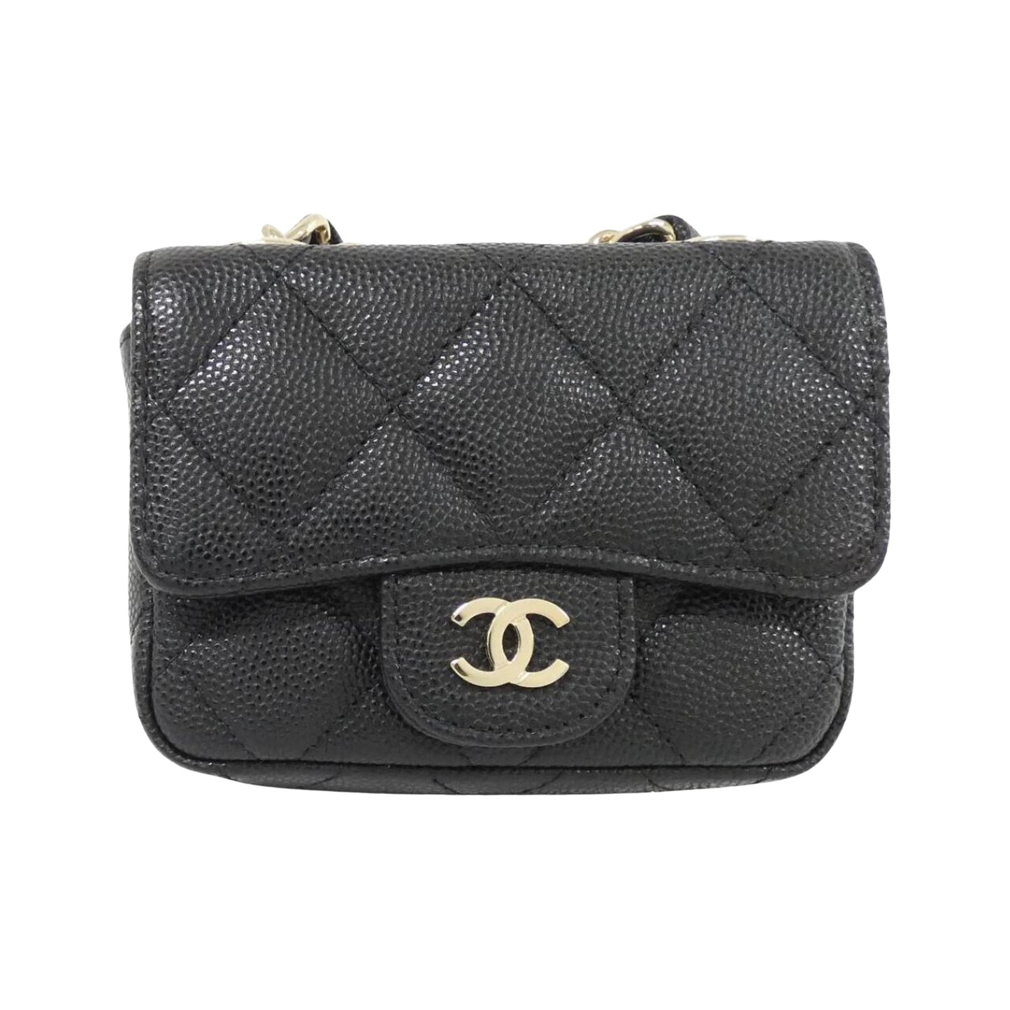 Chanel Black Leather Wallet On Chain