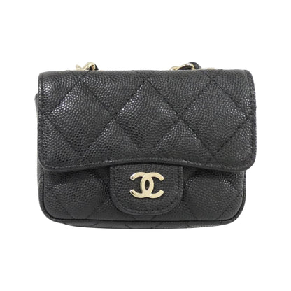 Chanel Black Leather Wallet On Chain