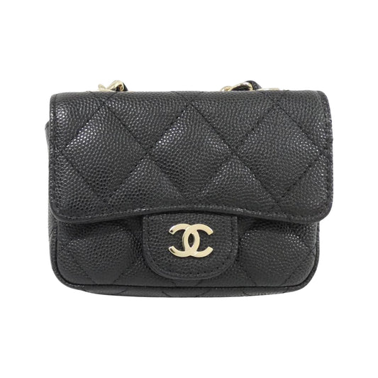 Chanel Black Leather Wallet On Chain