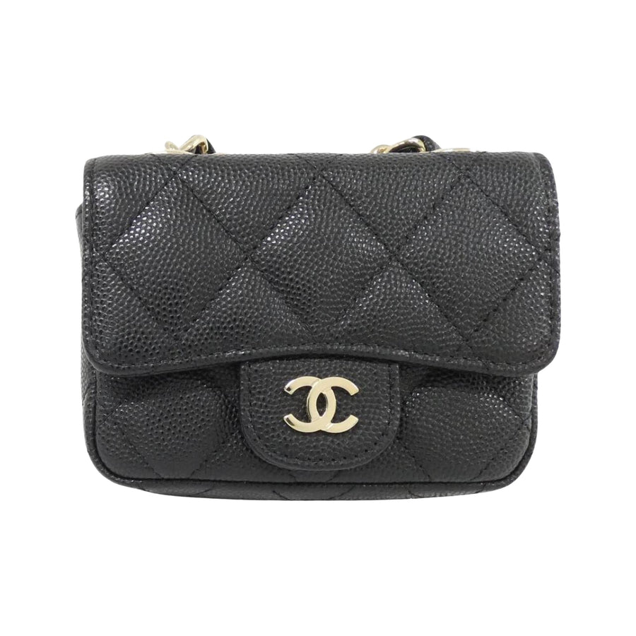 Chanel Black Leather Wallet On Chain