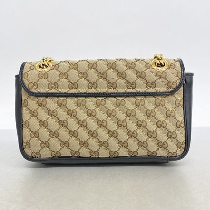 Gucci Brown Canvas Gg Marmont