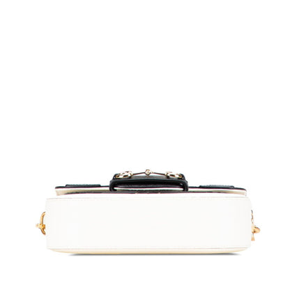 Gucci White Leather Horsebit