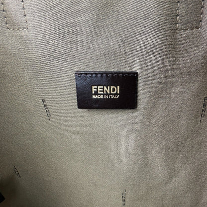 Fendi Brown Canvas, Leather Tote