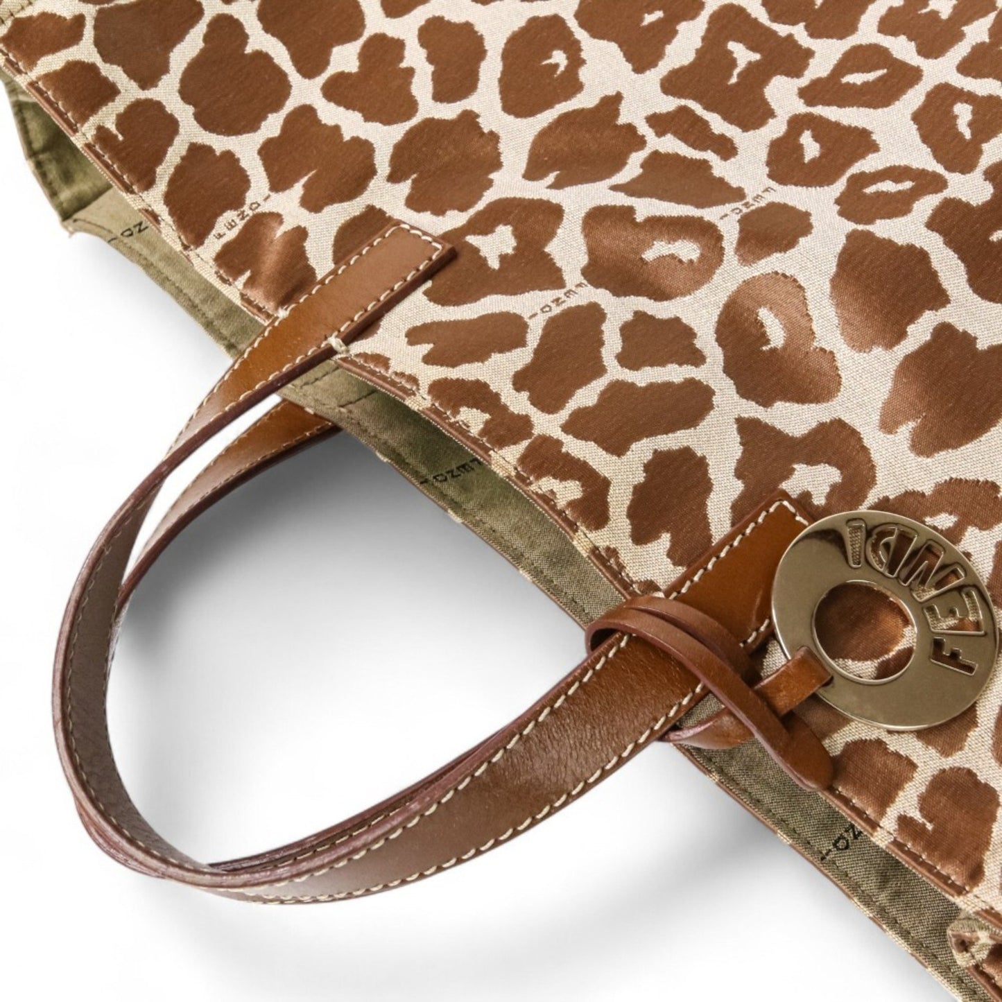 Fendi Brown Canvas, Leather Tote
