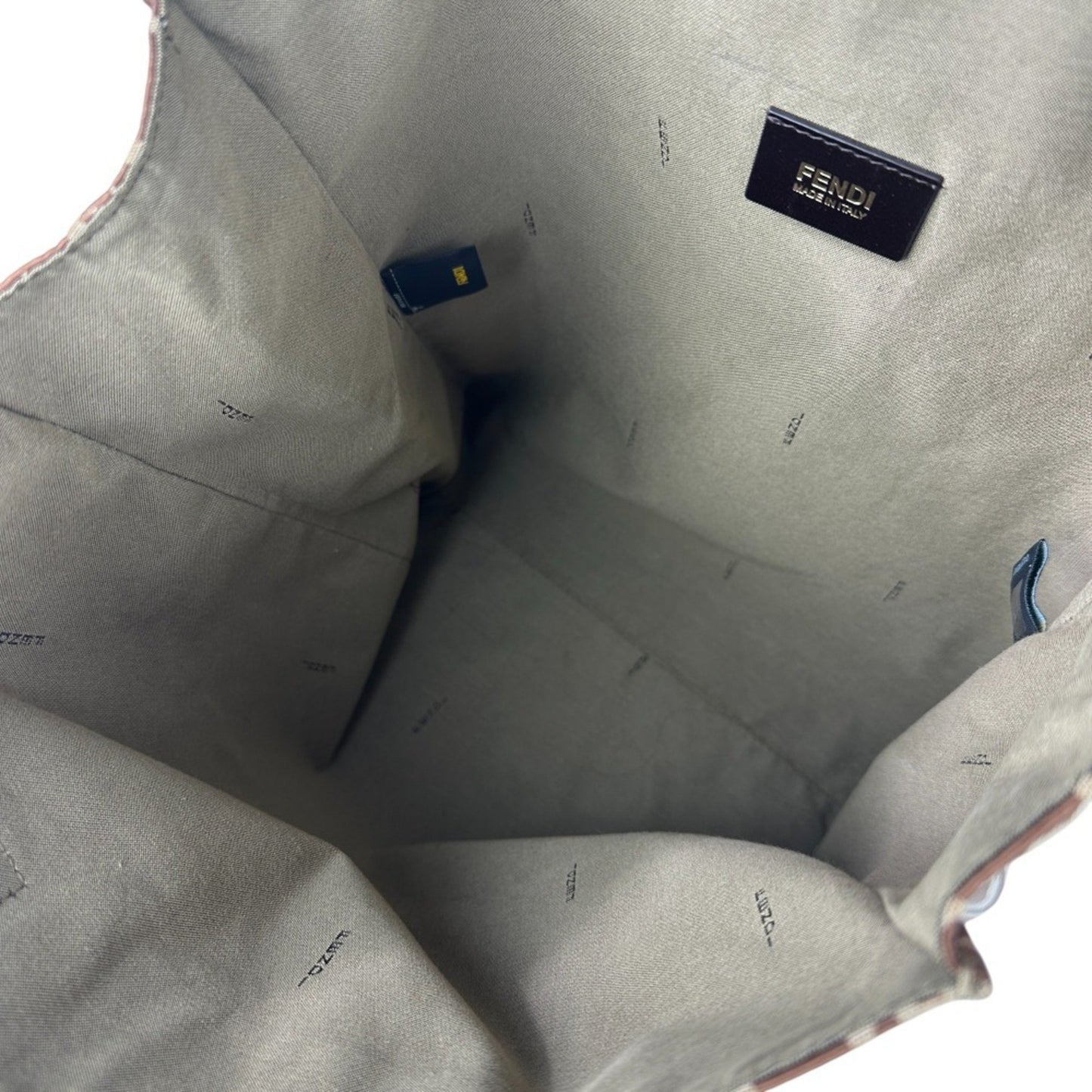 Fendi Brown Canvas, Leather Tote
