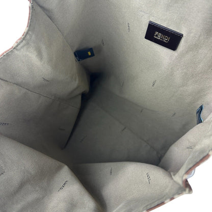 Fendi Brown Canvas, Leather Tote