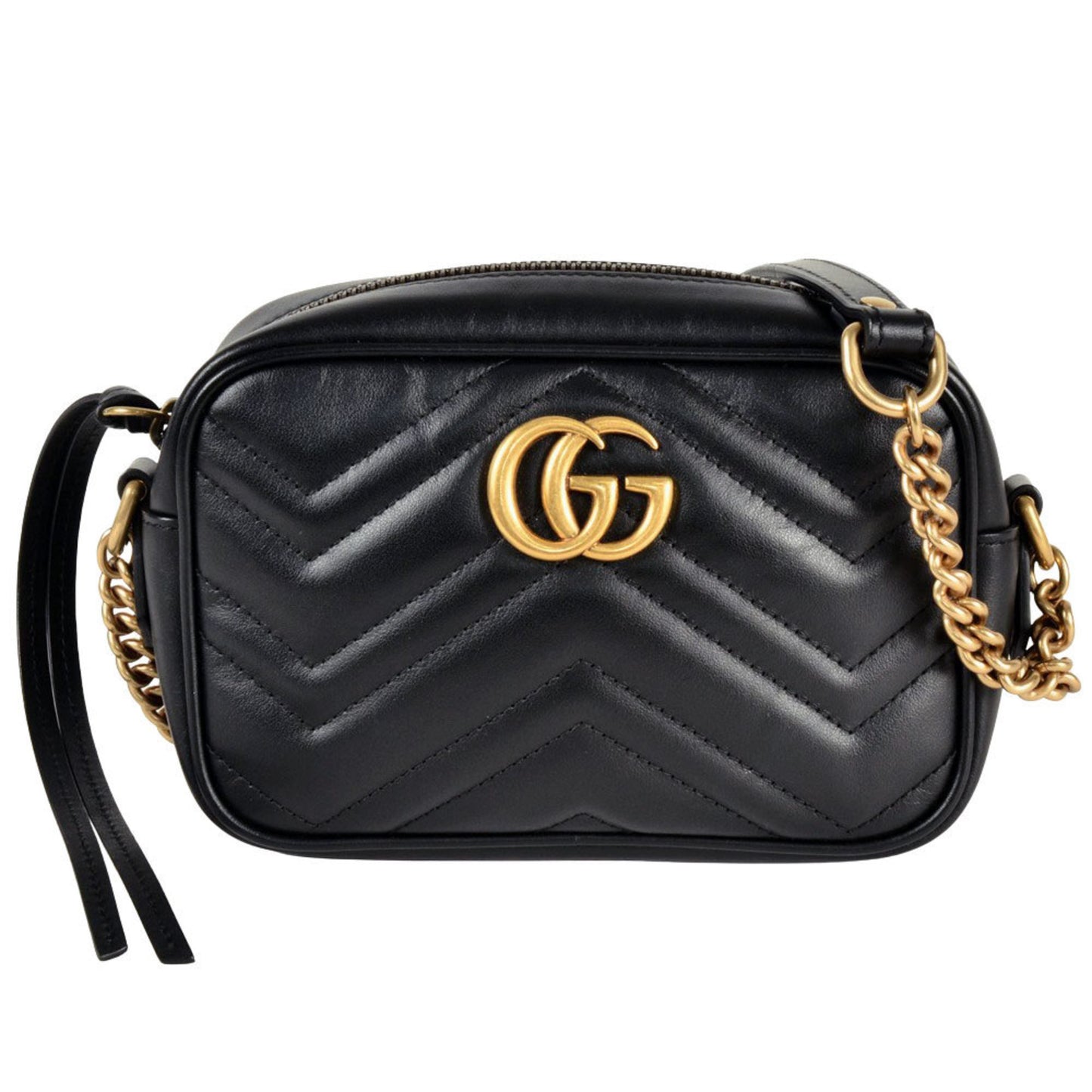 Gucci Black Leather Gg Marmont