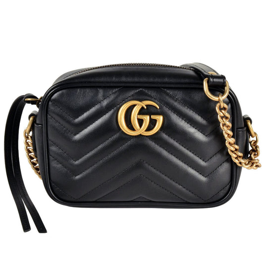 Gucci Black Leather Gg Marmont
