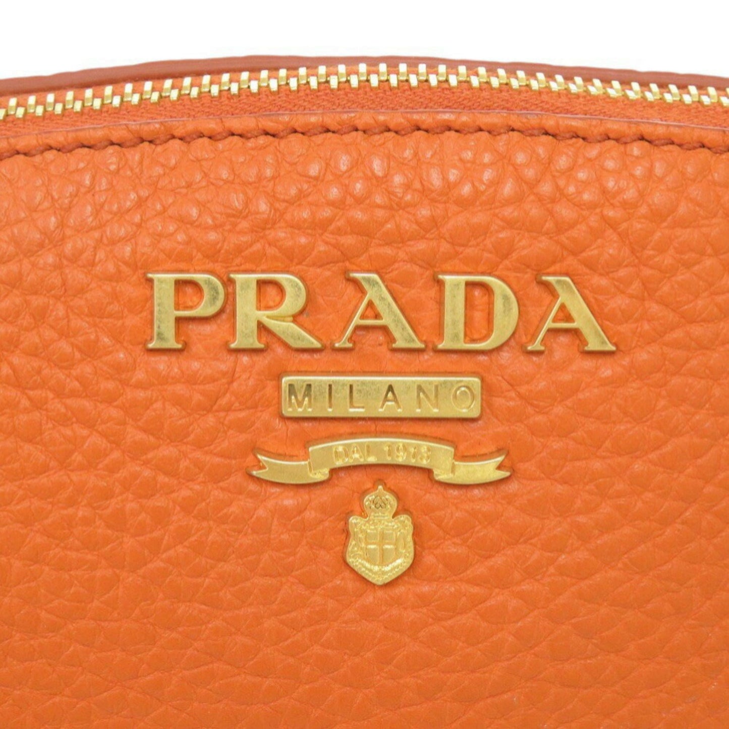 Prada Orange Leather Clutch