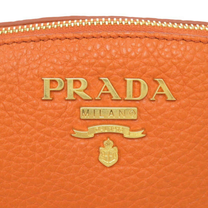 Prada Orange Leather Clutch