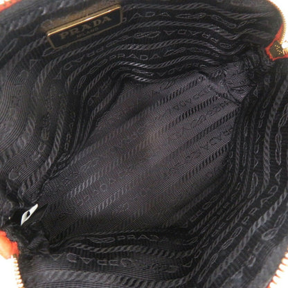 Prada Orange Leather Clutch