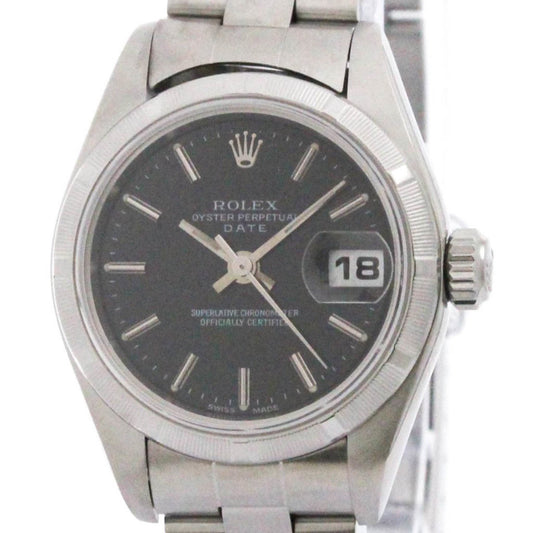 Rolex Black Steel Oyster Perpetual Date