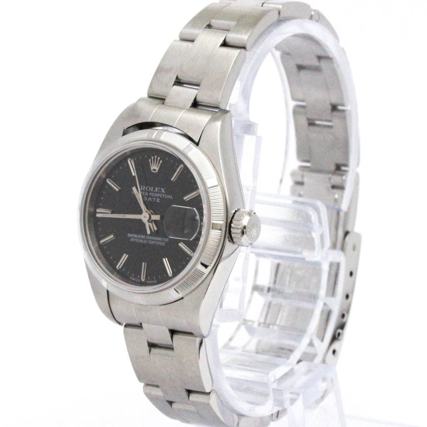 Rolex Black Steel Oyster Perpetual Date