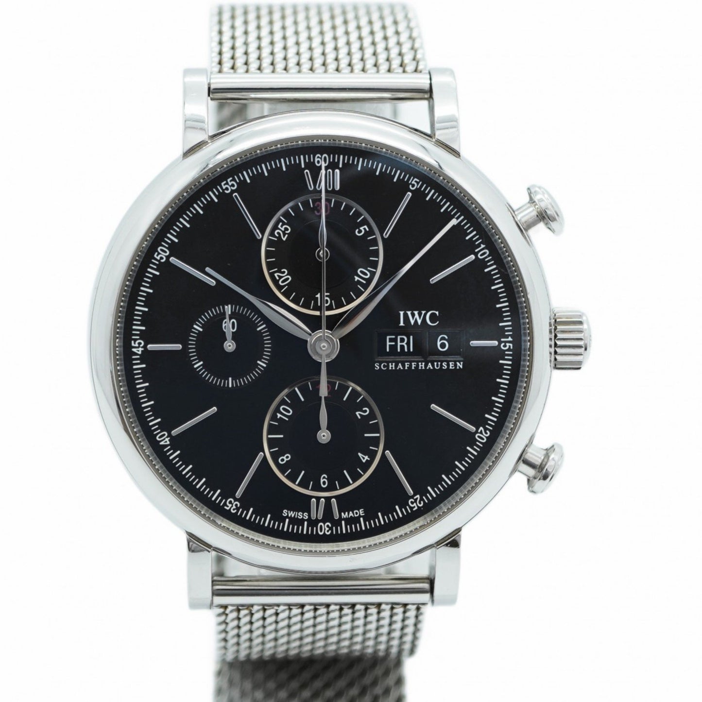 Iwc Schaffhausen Black Steel Watch