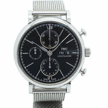 Iwc Schaffhausen Black Steel Watch