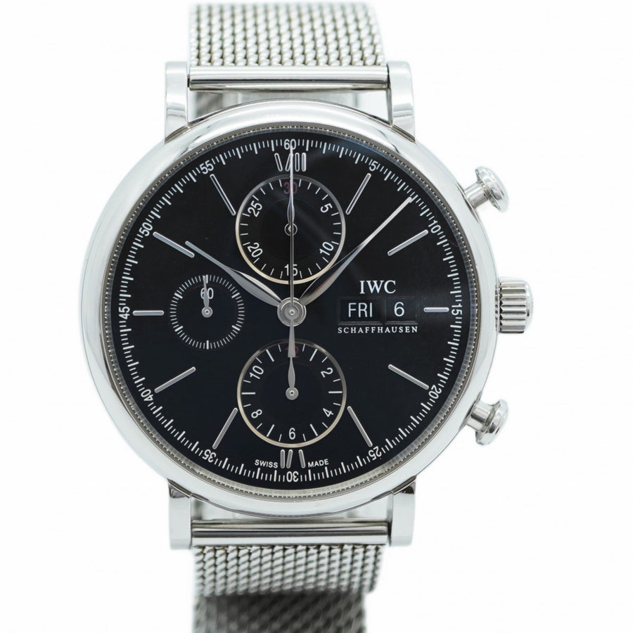 Iwc Schaffhausen Black Steel Watch