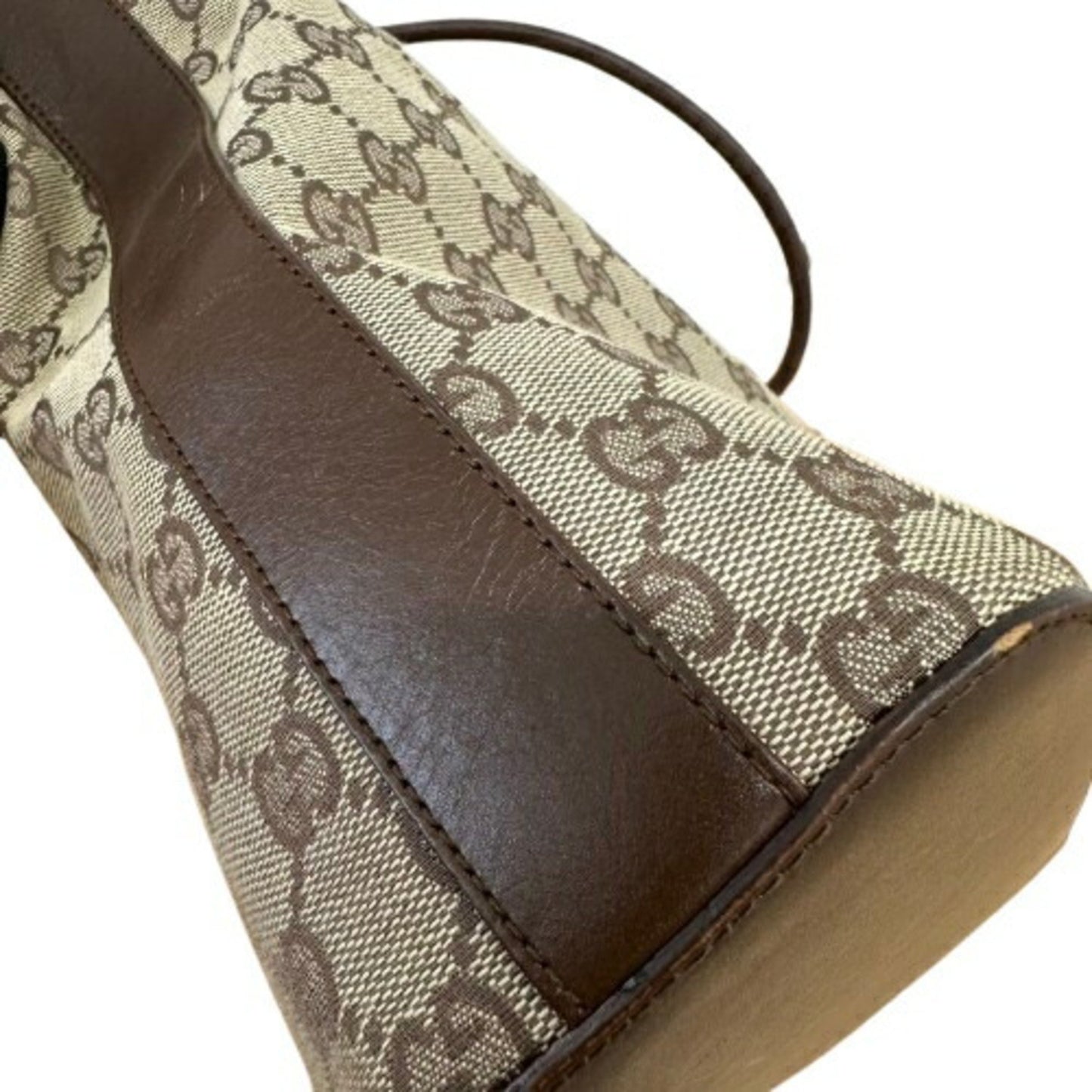 Gucci Brown Canvas, Leather Gg Canvas