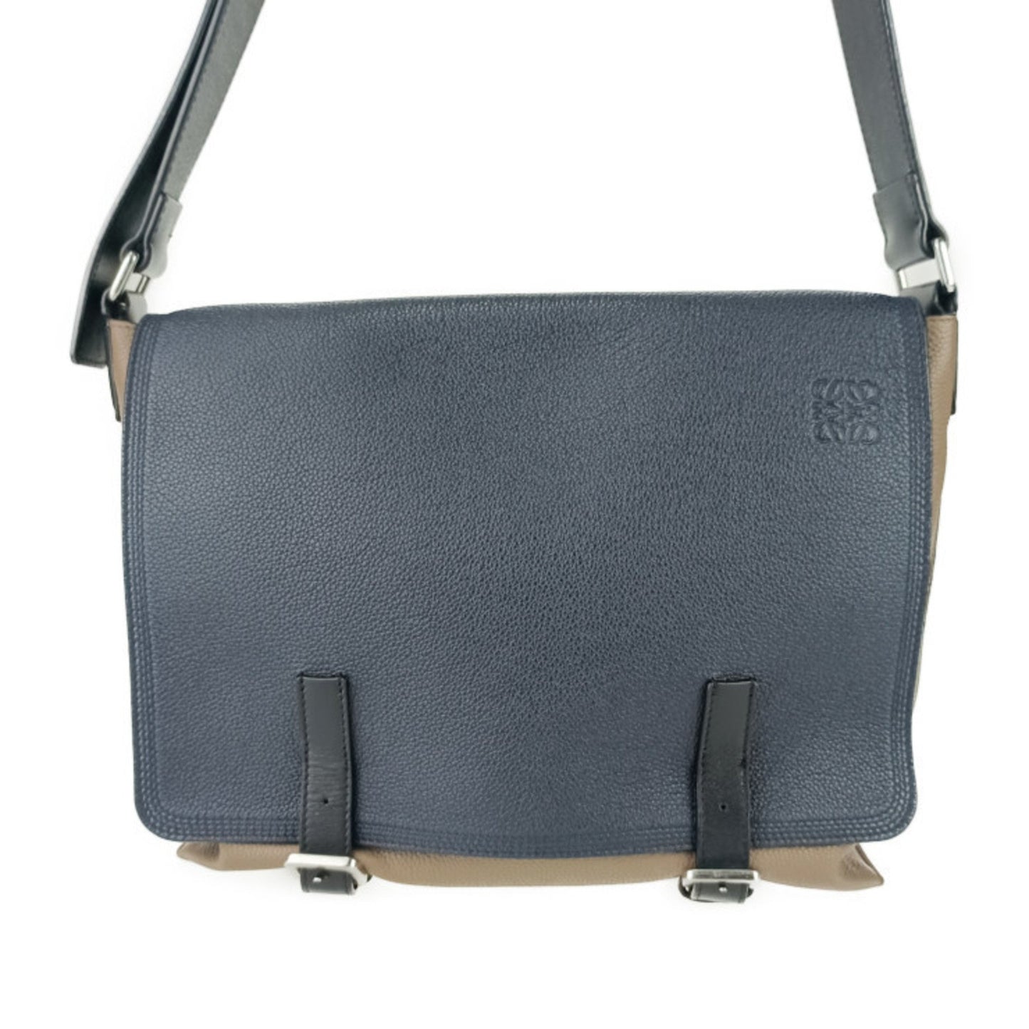 Loewe Blue Leather Military Messenger
