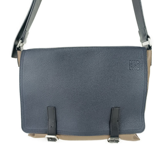 Loewe Blue Leather Military Messenger
