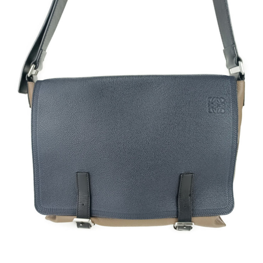 Loewe Blue Leather Military Messenger