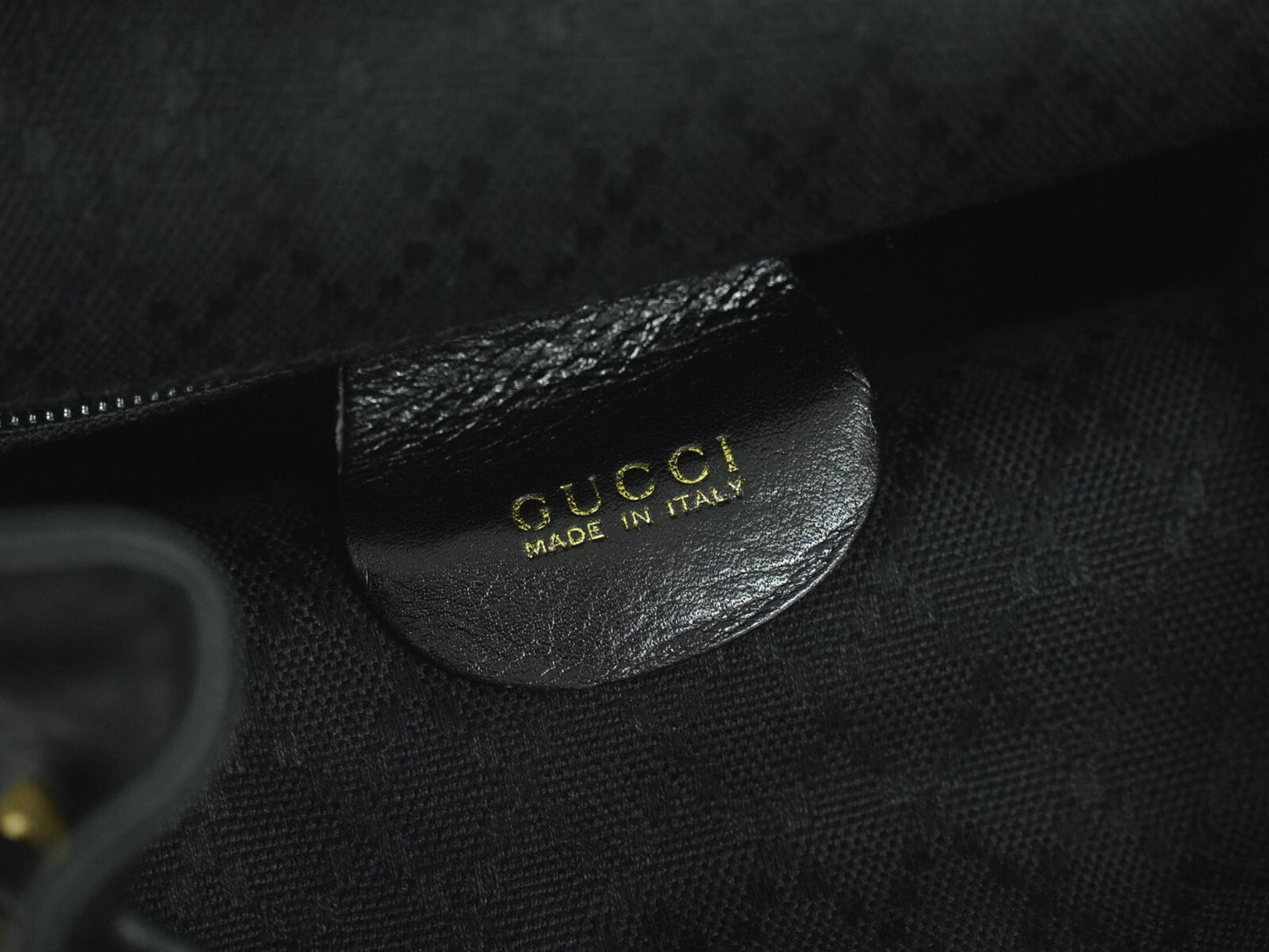 Gucci Black Leather Vintage Bamboo Backpack