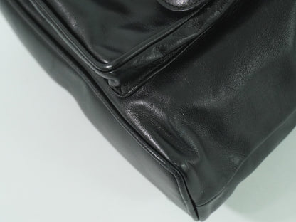 Gucci Black Leather Vintage Bamboo Backpack
