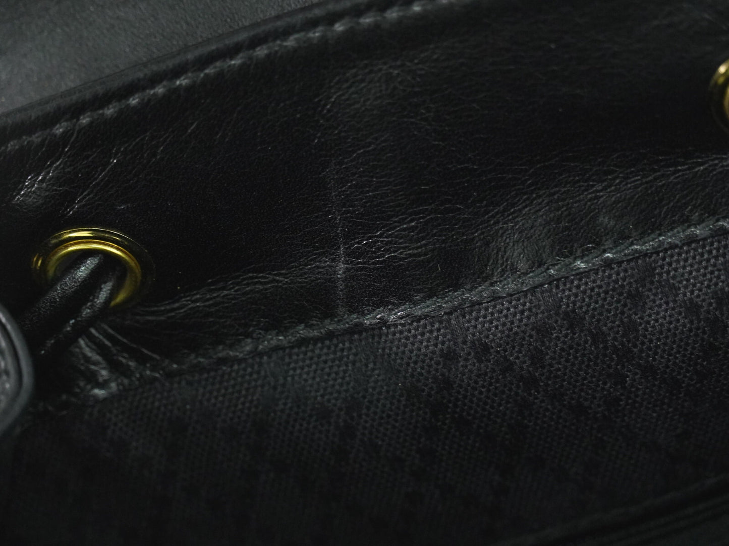 Gucci Black Leather Vintage Bamboo Backpack