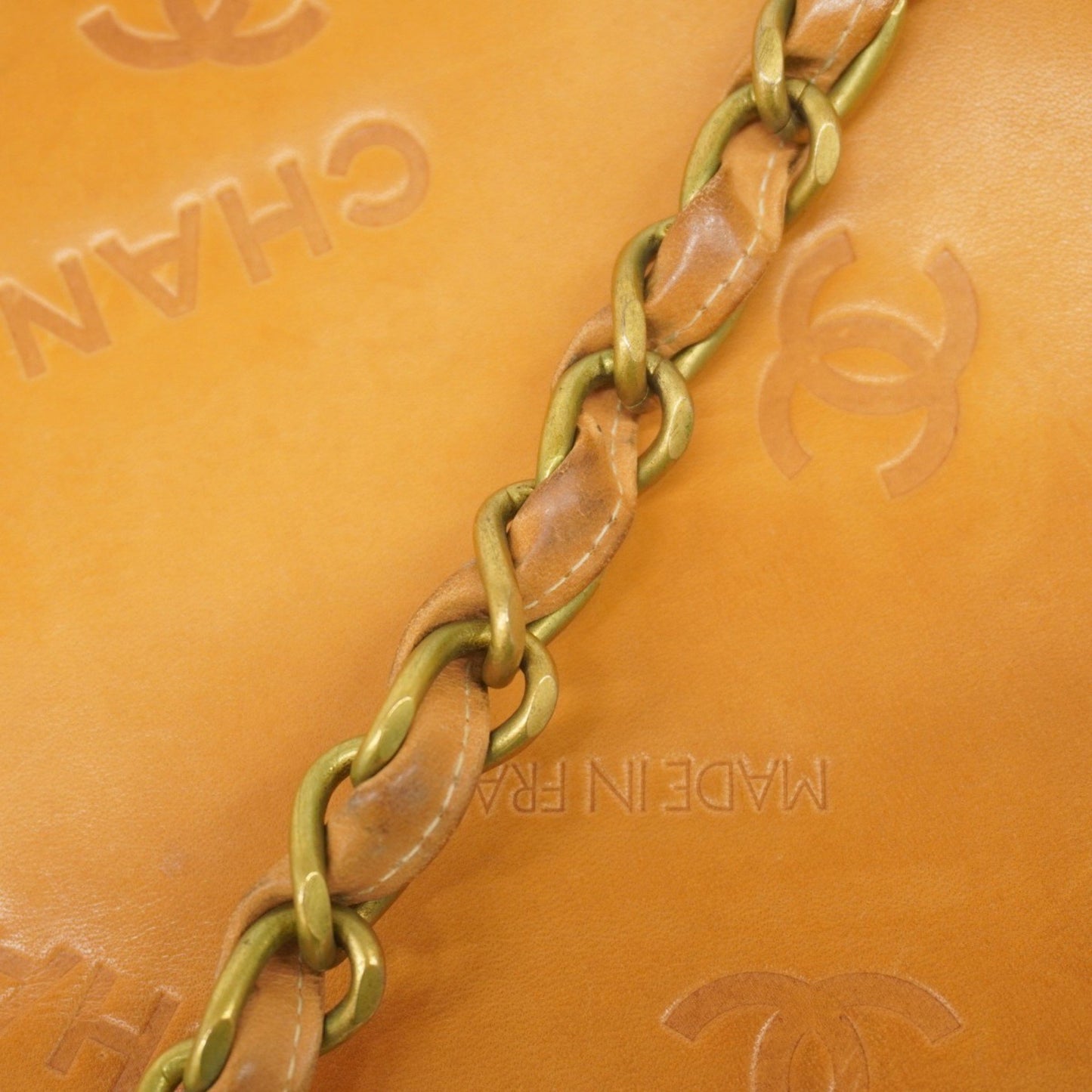 Chanel Brown Leather Coco Mark