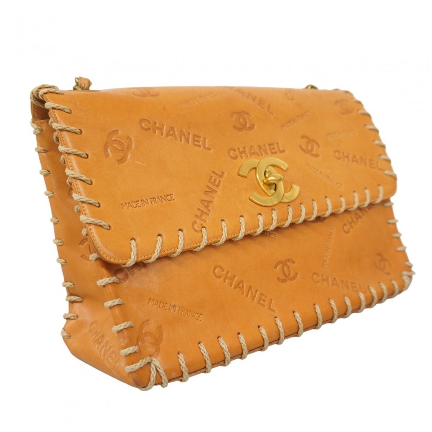 Chanel Brown Leather Coco Mark